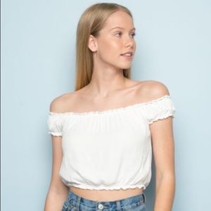 Brandy Melville White Off Shoulder Top